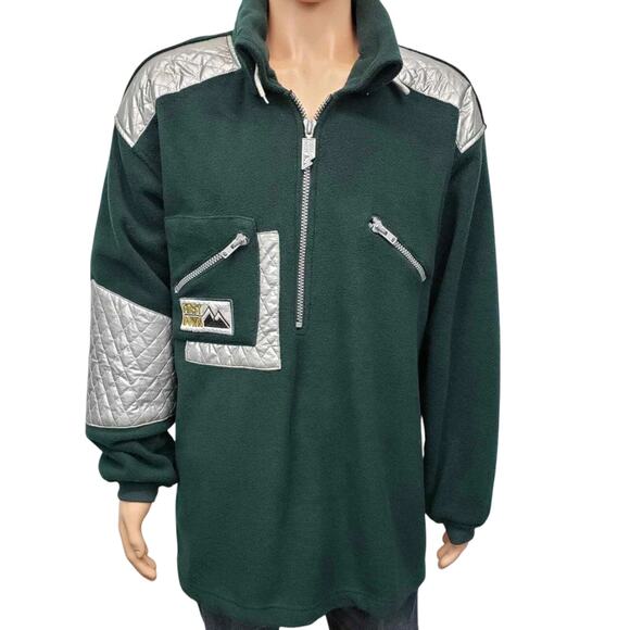 First Down Half Zip Packable Hood Pullover Fleece Hoodie Jacket Sweatshirt XXL - Picture 3 of 14